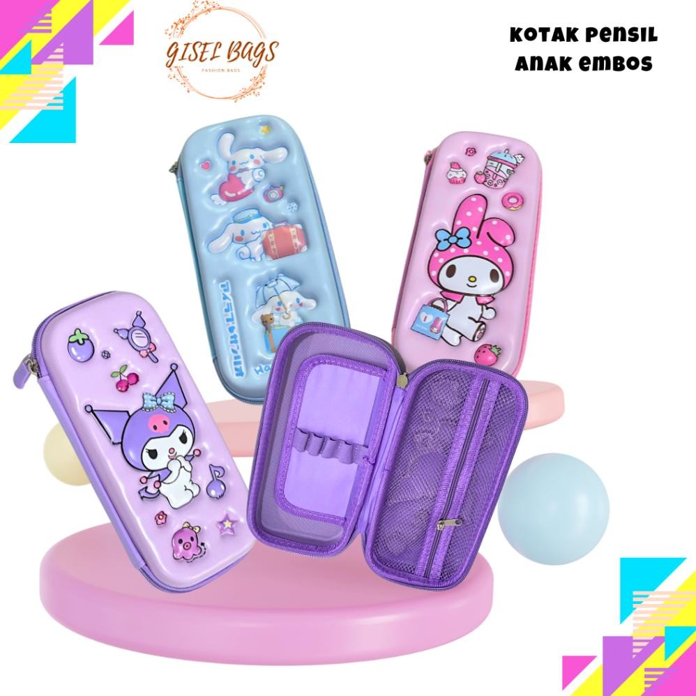 

kotak pensil timbul karakter sanrio kuromi cinamorol melody embos 3d waterproof AST