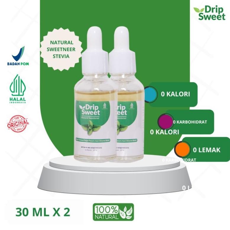 

DripSweet Gula Stevia Pemanis Alami Cair 30ml - 2pcs