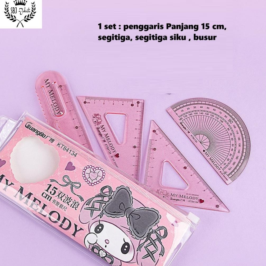 

Penggaris Set model Sanrio Kuromi My Melody Pochacco original lisensi AST