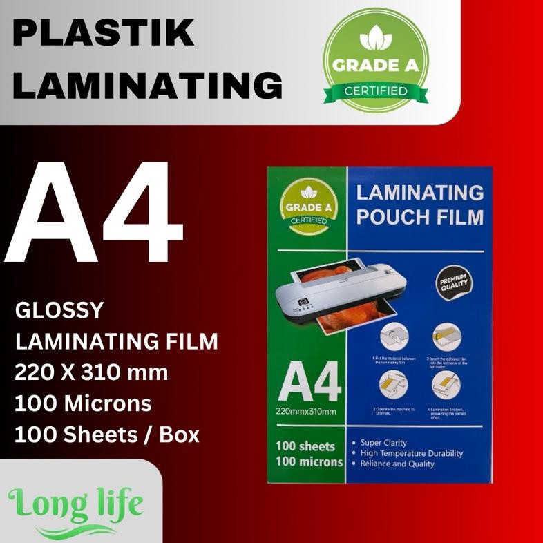 

Laminating Film Pouch Glossy A4 / Plastik Laminating Glossy A4 Grade A AST