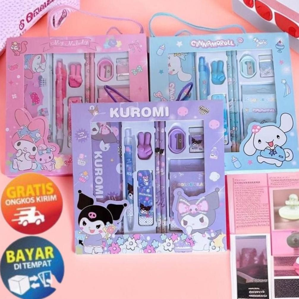 

MIKADO - KP183 KOTAK PENSIL ANAK SET 7 IN 1 STATIONARY ANAK SEKOLAH SANRIO ALAT TULIS SET KOTAK PENSIL KARAKTER KUROMIMURAHLUCU AST