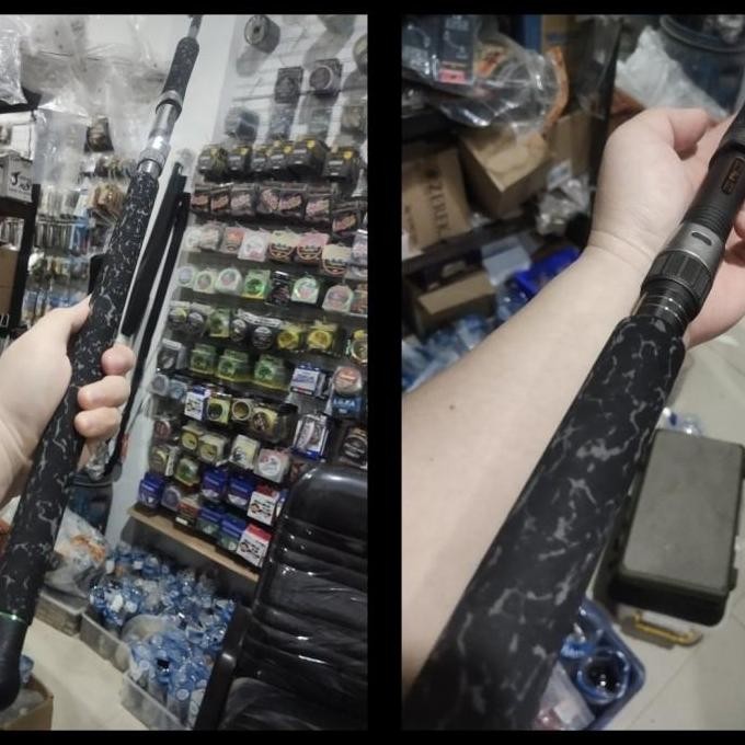 // joran popping elito gt hunter fuji alconet 802 240 cm busa hitam army //