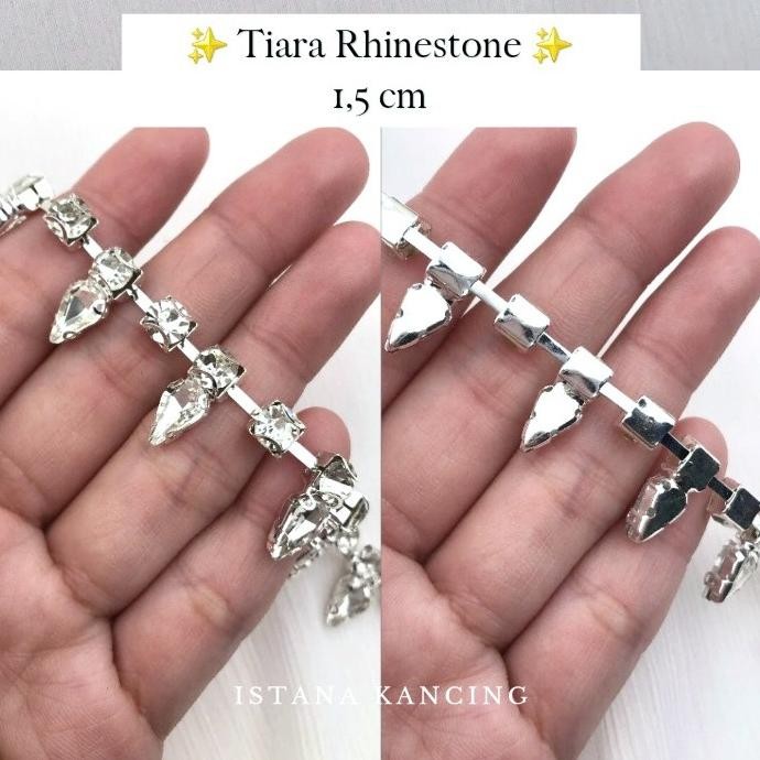 Ghs-55 Payet Rangkai Kristal Swarovski Cantik Import Jahit Tempel Aplikasi Bridal Tiara Rhinestone A