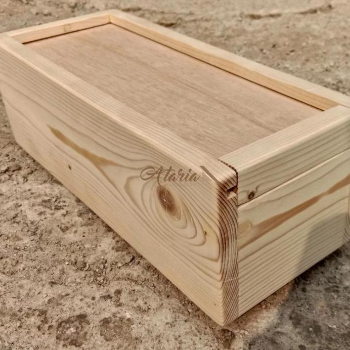 

Terlaris Wooden Sliding Box Premium Kotak Kayu Pinus Jati Belanda Hampers