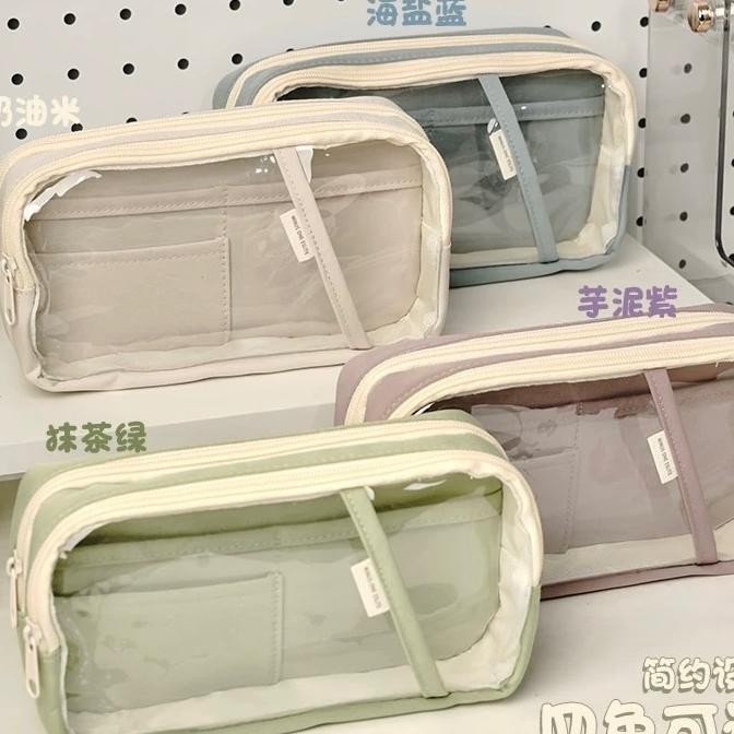 

PINKY ROW - Konomi Clear Pencil Case - Kotak Pensil Clear - Pencil Case - Tempat Pensil AST