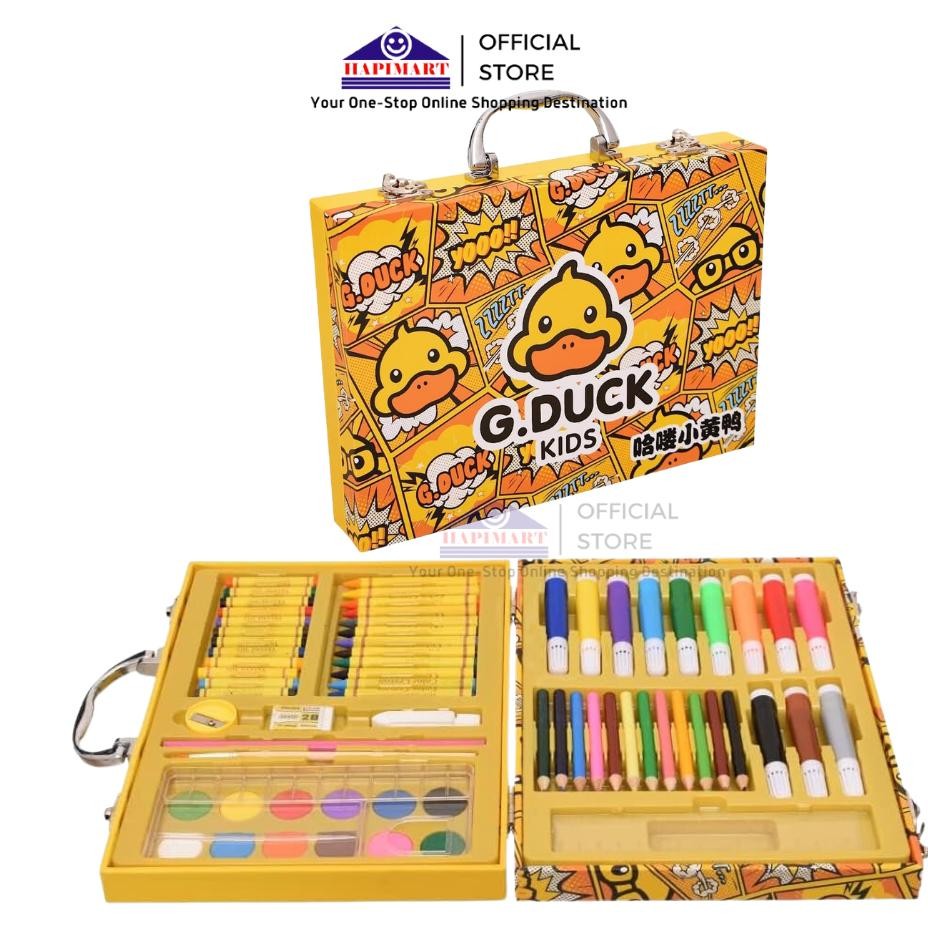 

G DUCK Box Art set 56 PCS Lukisan & Set Gambar Set Markers Box Stkers Colour Pensil Art Set Alat Tulis kotak Seni AST