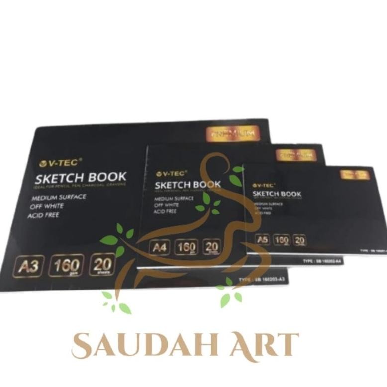 

V-TEC Sketchbook PREMIUM 160gsm 20 sheet A5/A4/A3 AST