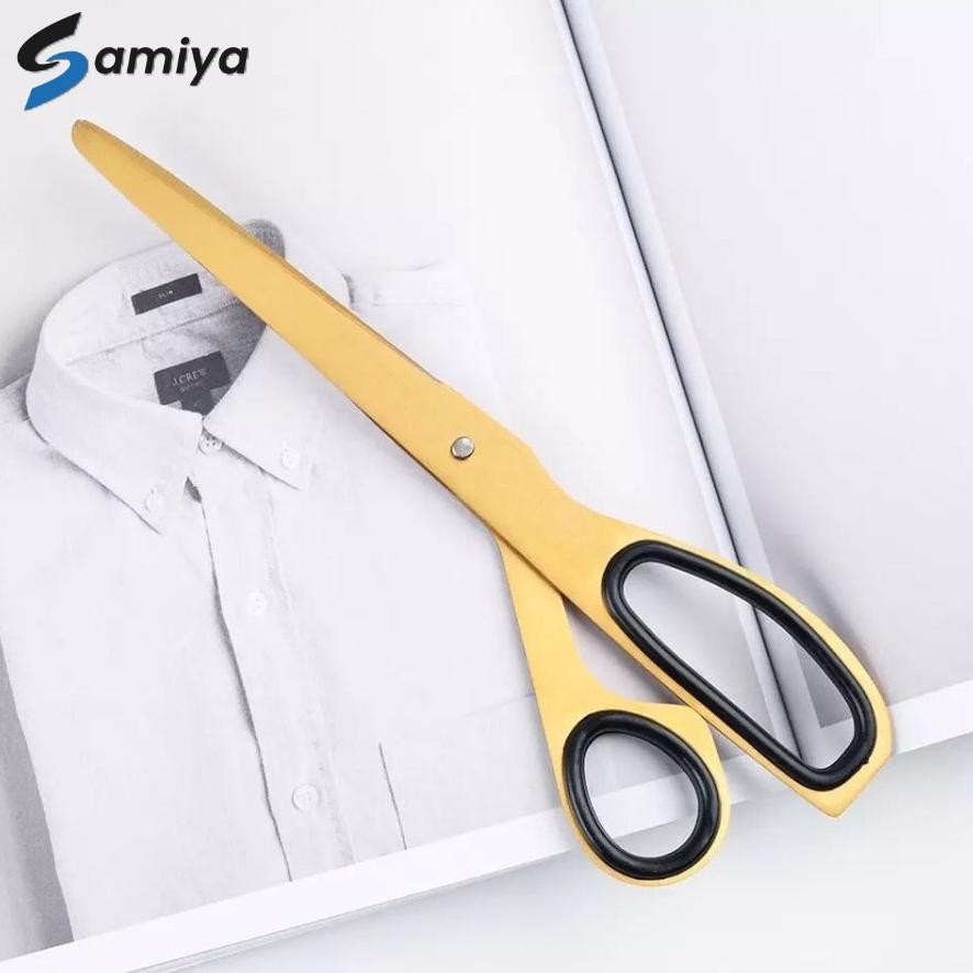 

golden scissors asymmetric korean stationery office household / gunting gold korea aesthetic multifungsi serbaguna AST