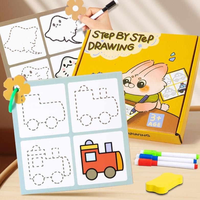 

Step by Step Drawing Book Buku Edukasi Anak Activity Magic Book Wipe dan Clean Symmetrical Drawing Buku Gambar Reusable AST