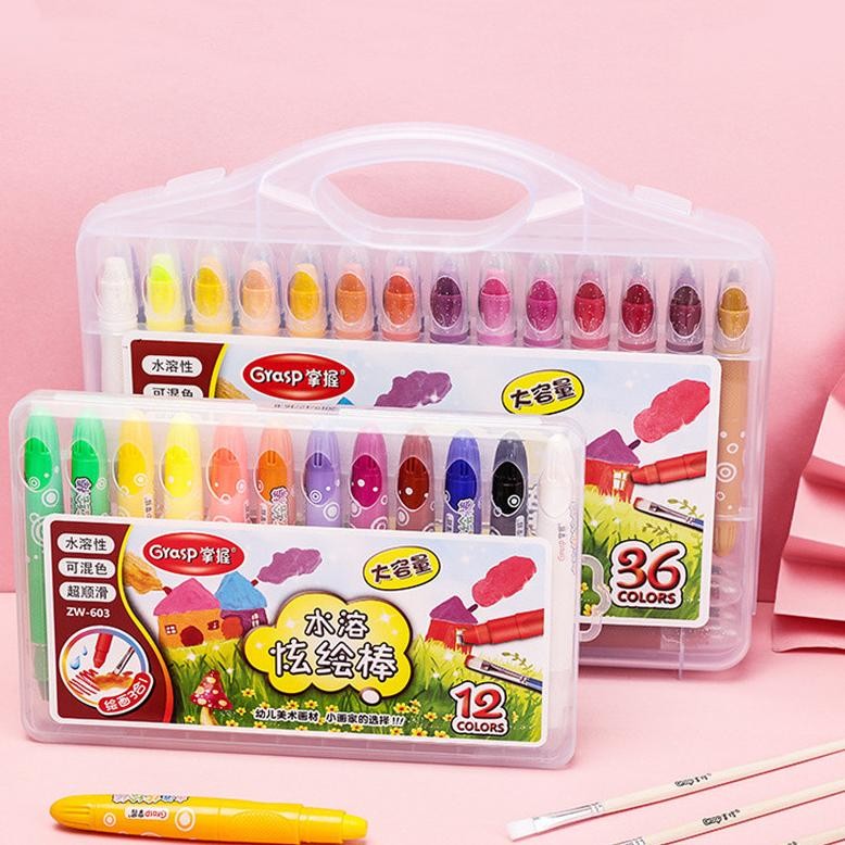 

Crayon Grasp Original 12/24/36/48 Warna Water Soluable Crayon Krayon Mewarnai yang Praktis AST