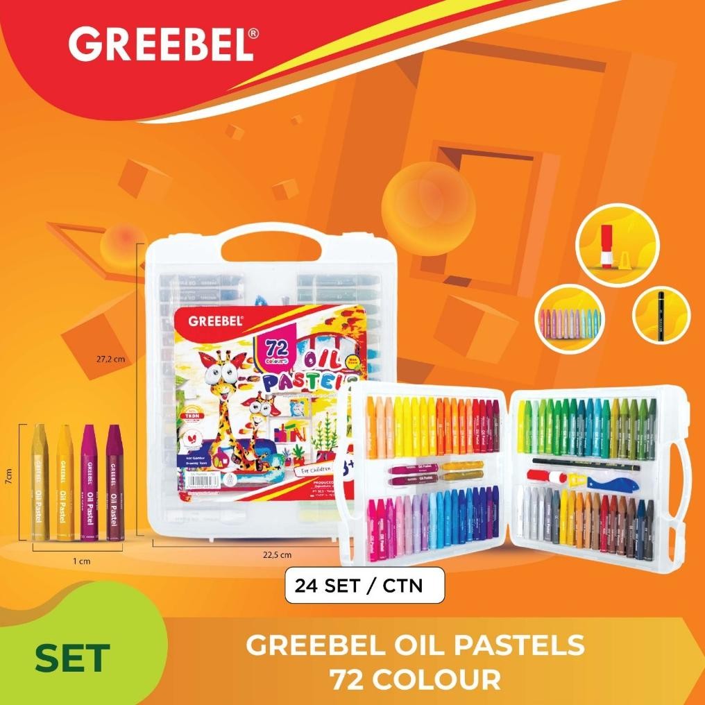 

Crayon Greebel 72 Warna / Oil Pastel Greebel 72 Warna AST