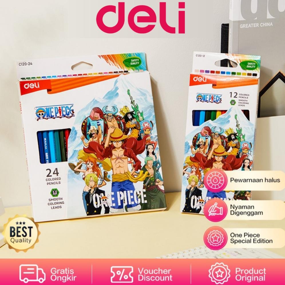 

Deli Color Pencil / Pensil Warna Edisi One Piece Pewarnaan Halus EC120 / pensil warna menggambar one piece / Edisi ONE PIECE Limited Edition AST