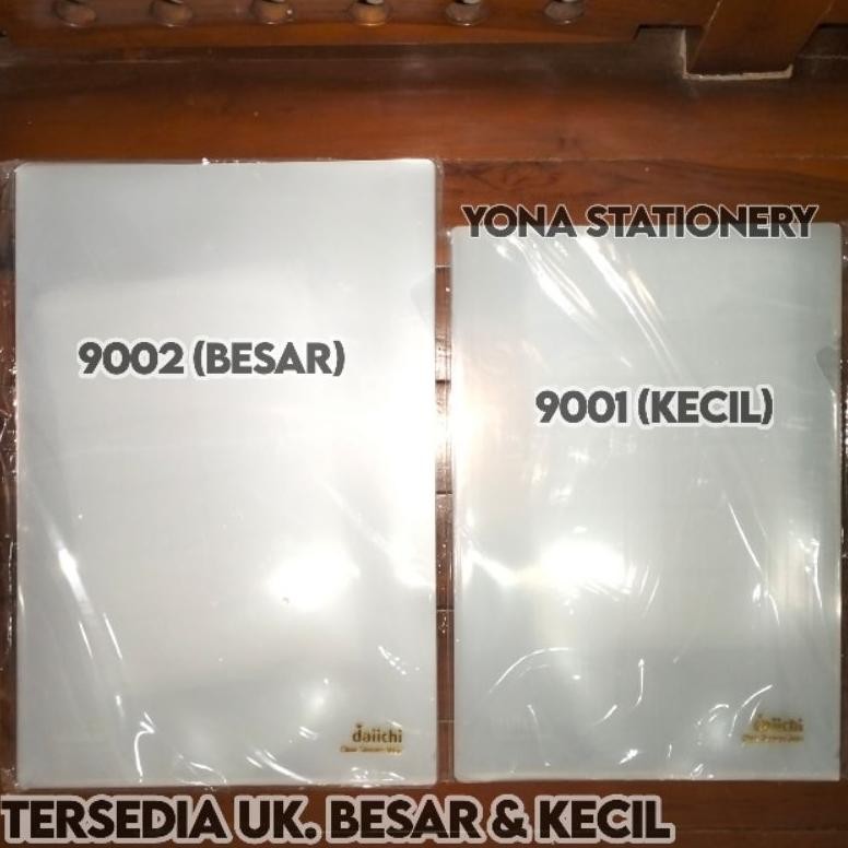 

Map L Daiichi Transparan F4 (Besar/9002) & A4 (Kecil/9001) | 1 Pak: 12 Lembar AST