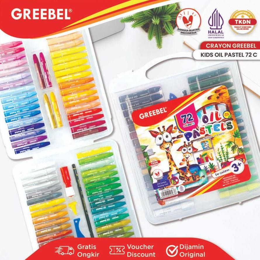 

Krayon Greebel Kids Oil Pastel Crayon 72 Color/ Warna AST