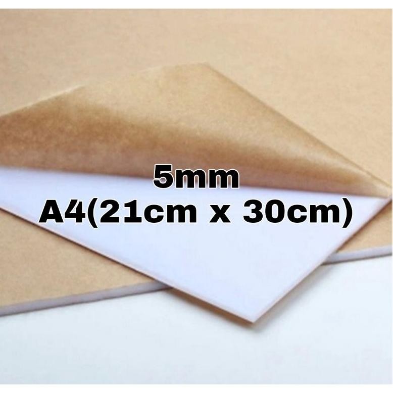 

Akrilik Sheet putih /Acrylic putih Lembaran Tebal 5mm ukuran A4 21cm x 30cm AST