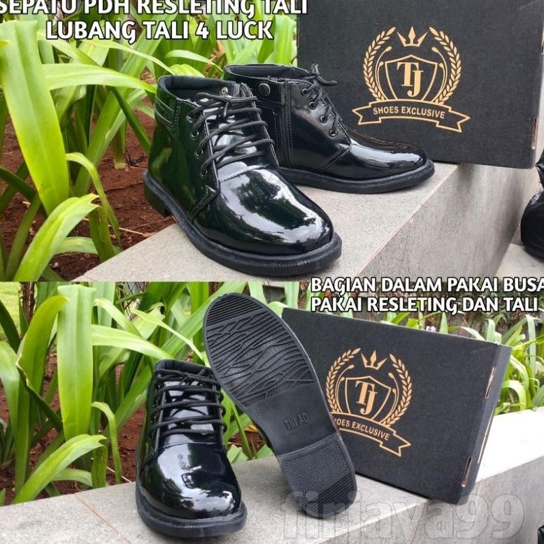 sepatu pdh kulit tni ad/sepatu pdh kilap satpam security,polisi,pol pp dll/sepatu pdh luck/sepatu pd
