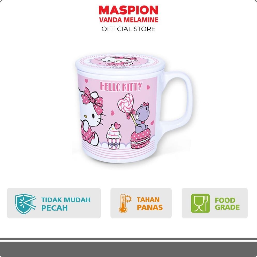 Maspion Vanda Melamin Mug 3.5 Inch + Tutup Hello Kitty