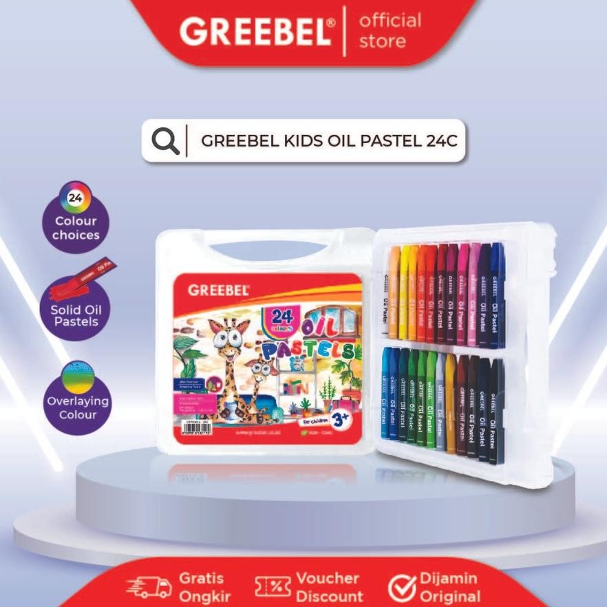 

Crayon Greebel 24 Warna / Oil Pastel Greebel 24 Warna Non Toxic AST