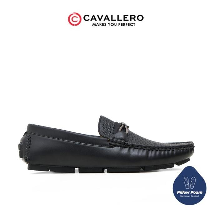 Sepatu Pria loafers moccasin Cavallero Paolo Hitam