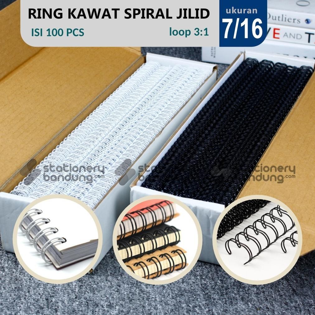 

Ring Kawat Spiral Jilid 7/16 F4 Spiral Wire 7/16 F4 dan A4 3:1 38Lobang AST