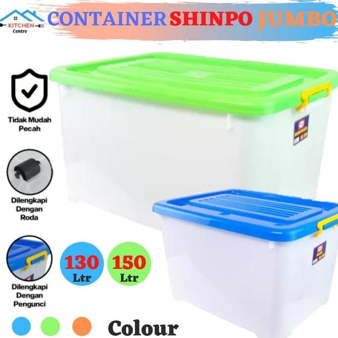 

Terlaris Shinpo Kontainer Box Kotak Penyimpanan Box Container Plastik 130 Liter