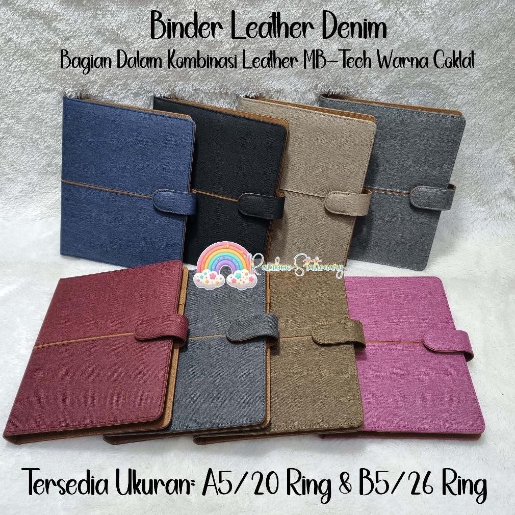 

Binder Leather Jeans/Denim Kombinasi Warna Bagian Dalam. Tersedia Ukuran A5/20holes dan B5/26holes AST