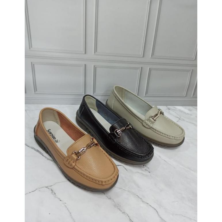 Pantofel Wanita kulit Scorpion 8698 Sepatu wanita kulit asli