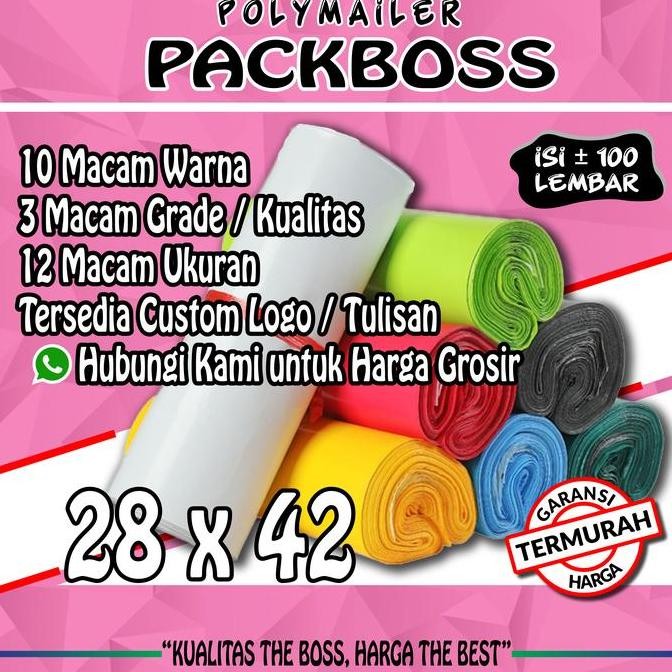 

Terlaris POLYMAILER PACKBOSS 28X42 ISI 100 *KUALITAS BOSS * HARGA TERMURAH* SALE