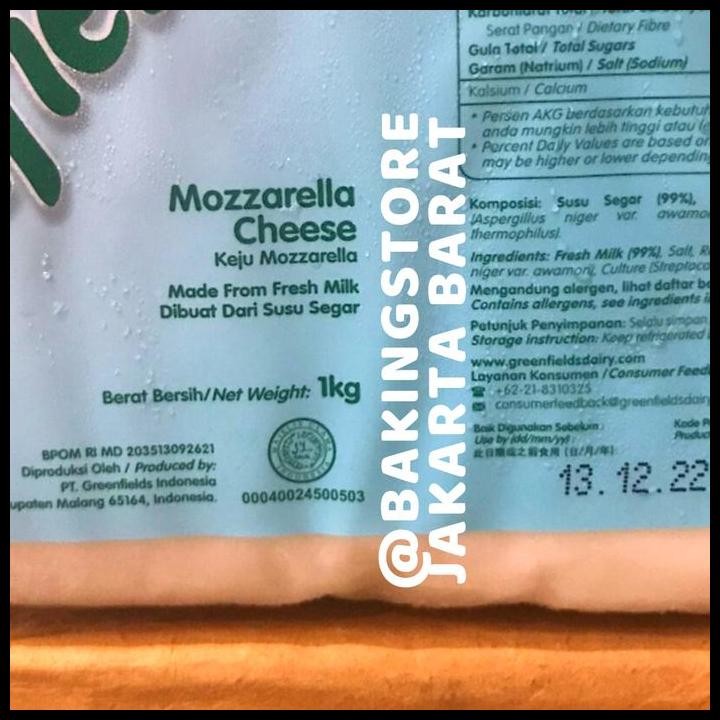 

Terlaris Keju Mozarella Greenfields 1 Kg | Mozarella Cheese Greenfields Good Quality