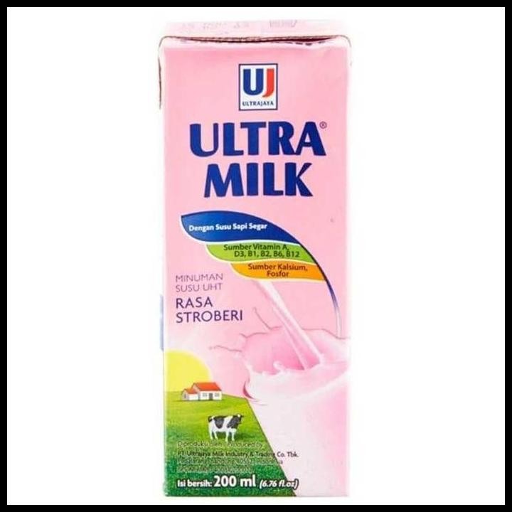 

Terlaris Susu Uht Ultra Milk Rasa Stroberi / Strawberry 200Ml Isi 24Pcs Good Quality