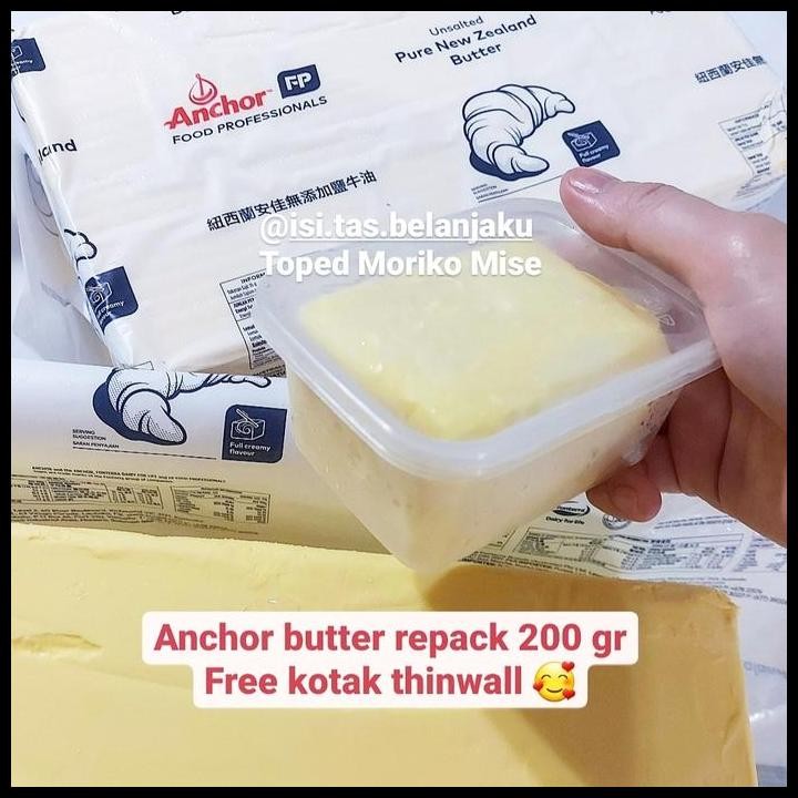 

Terlaris Unsalted Butter Anchor 200 Gr Repack / Anchor Unsalted Butter 227 Gr Good Quality