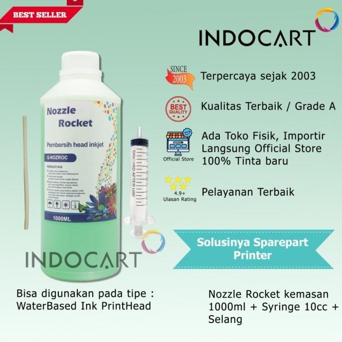 Nozzle Rocket Cleaner-Pembersih Head Inkjet Printer Hp Canon Epson-1L New Stok