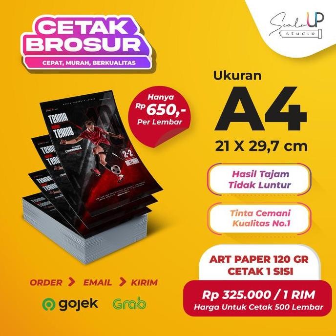 

Terlaris Cetak Brosur Flyer A4 (1 Sisi/2 Sisi) | Art Paper/Carton/HVS/Matte Paper SALE