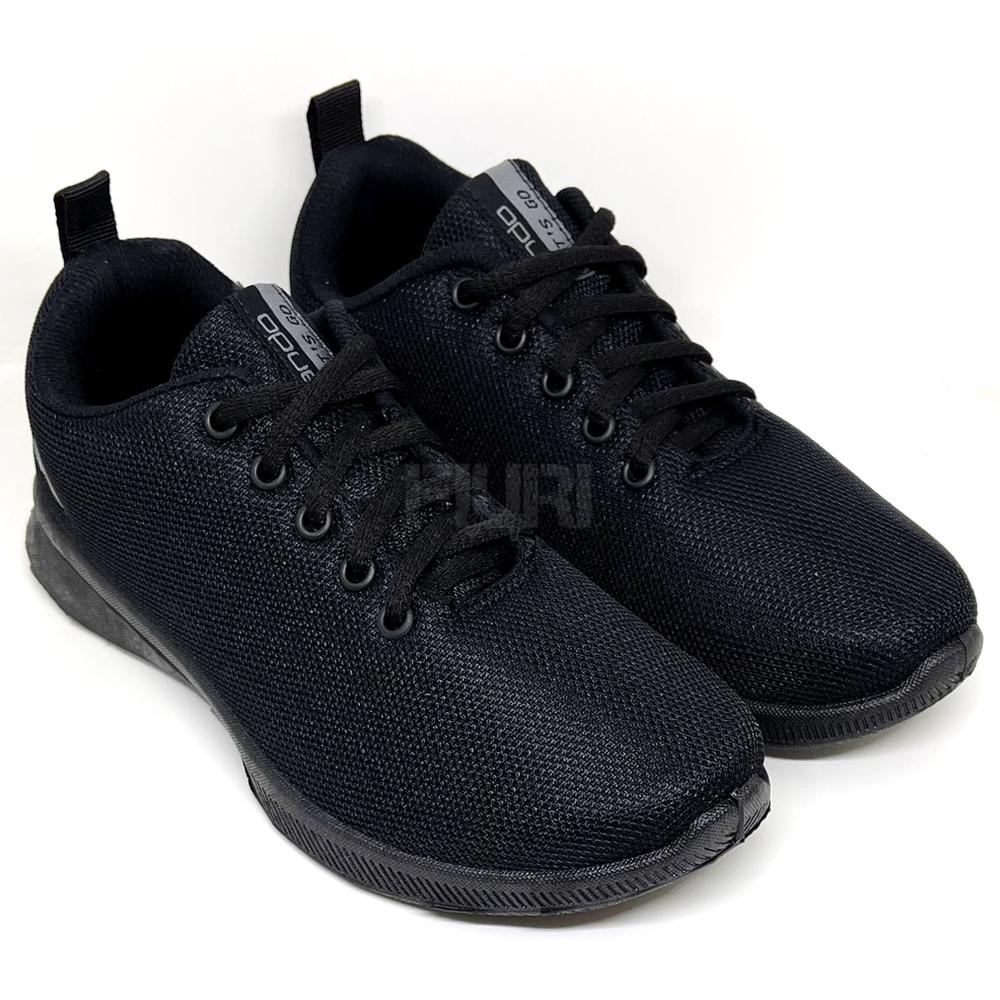 tg-342 Ez23 FIURI - ANDO ORIGINAL - SIP 38 33-43 FULL HITAM - SEPATU SNEAKERS SPORT KANVAS SOL KARET