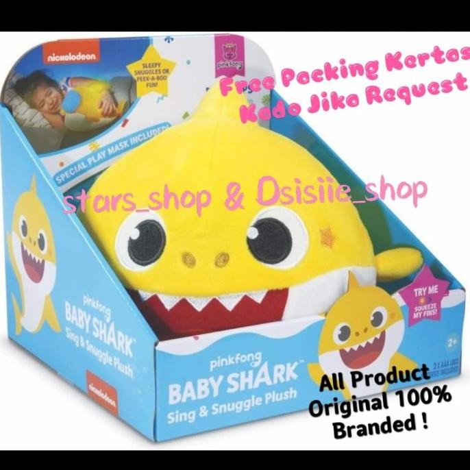 Pinkfong Baby Shark Sing And Snuggle Doll Original / Boneka Baby Shark