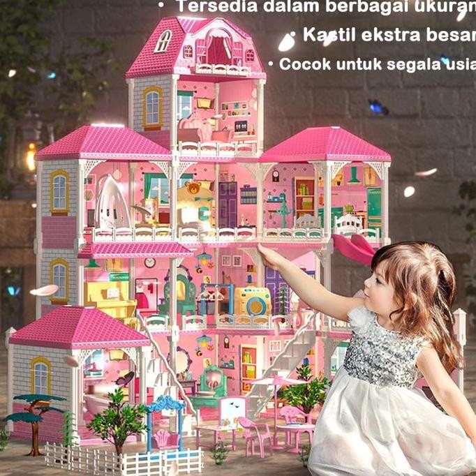 Mainan Anak Perempuan Rumah Princess Mainan Castle 86Cm Mainan Rumah Boneka Mainan Perempuan Besar V