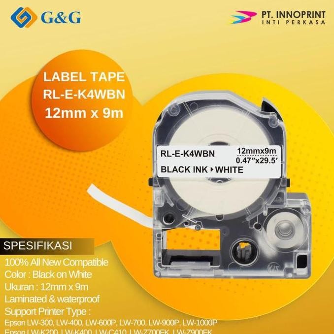 

[G&G] Pita Label Tape Printer Epson Lw Series & Kingjim 12Mm X 9 M New Stok