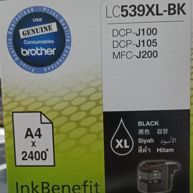 Ink Catridge Brother Lc539Xl Bk Original New Stok