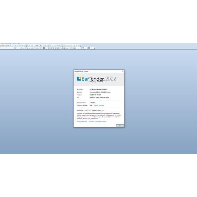Bartender Enterprise 2022 Software Cetak Label Bar Qr New Stok