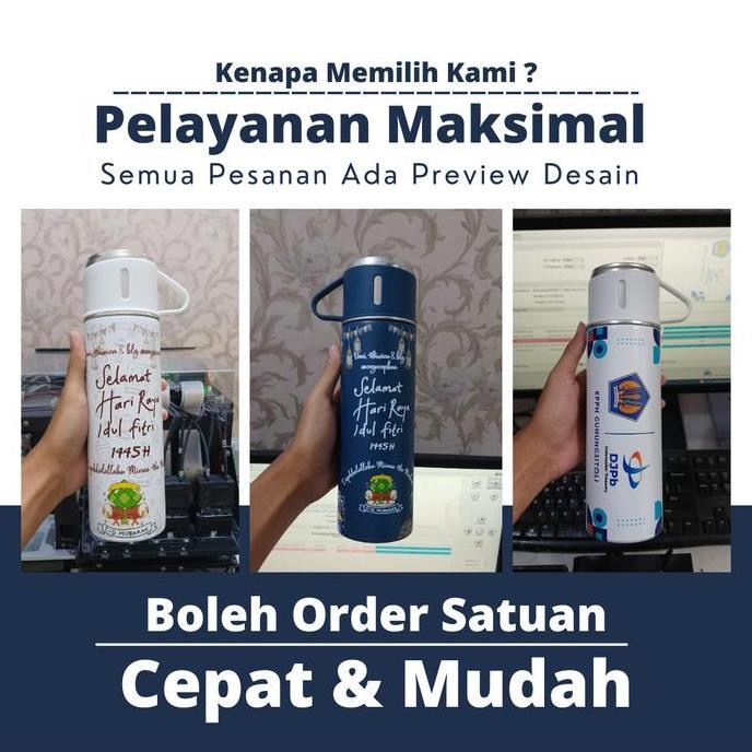 Tumbler Stainless Custom Insulated Vacuum Flask Set Print Uv Kopi