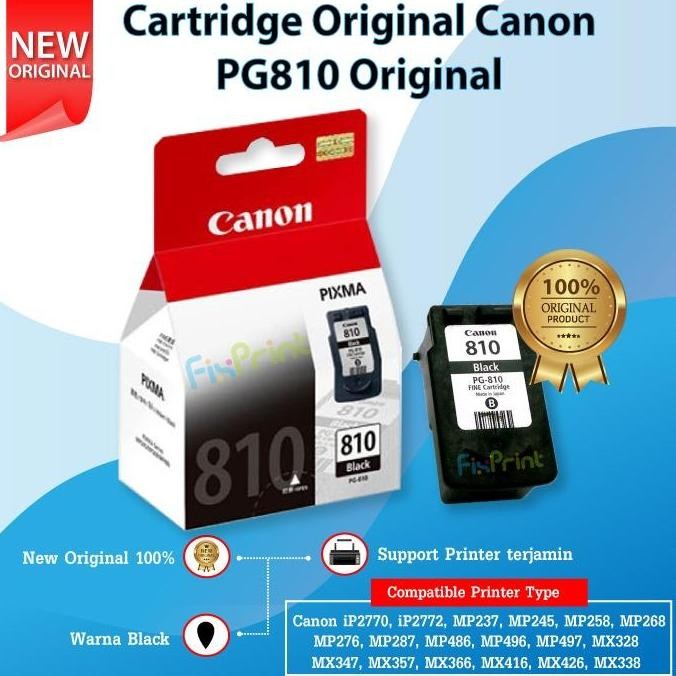 Cartridge Canon Pg810 810 Original Printer Mx328 Mx338 Mx347 Mx357 New Stok
