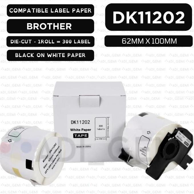 

Compatible Label Paper Brother Dk-11202 - 62Mm X 100Mm New Stok