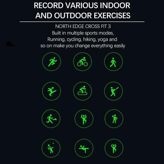 Murah North Edge Cross Fit 3 Jam Tangan Pria Altimeter Barometer Kompas Gps