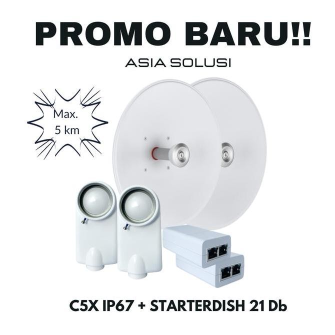 TERBARU - ASIA SOLUSI - Mimosa C5x IP67 + RFelements StarterDish 21-UM - 1 link