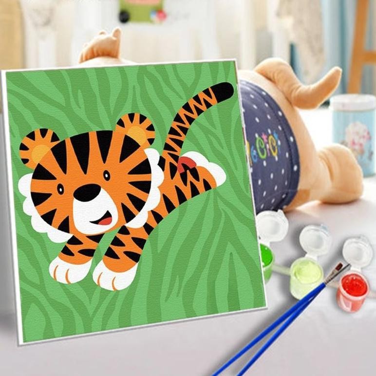 

COD Painting by Number Children Canvas 30X30 CM / Set Kanvas Lukis Anak / Mewarnai Nomor Versi Shio/ belajar mewarnai AST