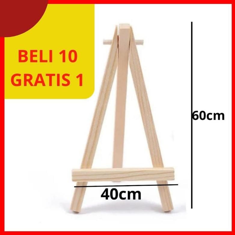 

Mini Easel Stand Tripod Kayu Holder Mini Tinggi 60cm Wooden Easel Stand Poto Lukis sandaran Hp AST