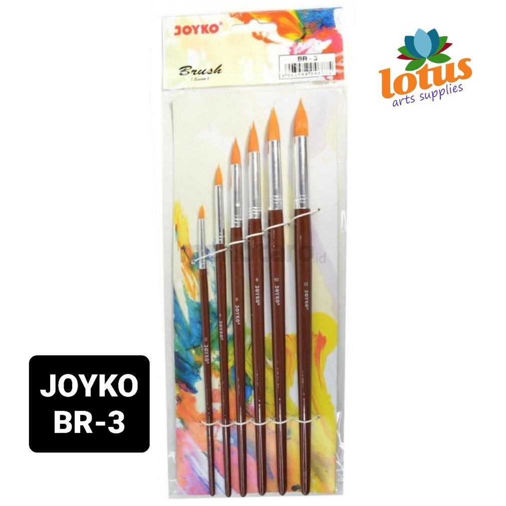 

Kuas Lukis / Round Brush Set BR-3 Joyko ( Acrylic/Oil/Watercolor ) AST