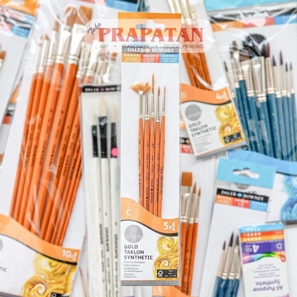

Kuas Lukis Daler Rowney Gold Taklon Synthetic Brush Set | Paint Brush Set AST