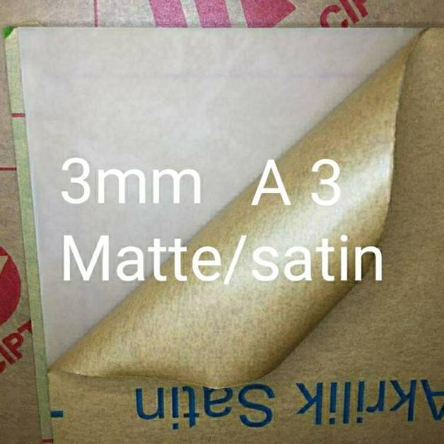

Acrylic lembaran 3mm Akrilik SPECIAL ITEM Warna motif Satin /sandblasting ukuran A3 (42x30cm) AST