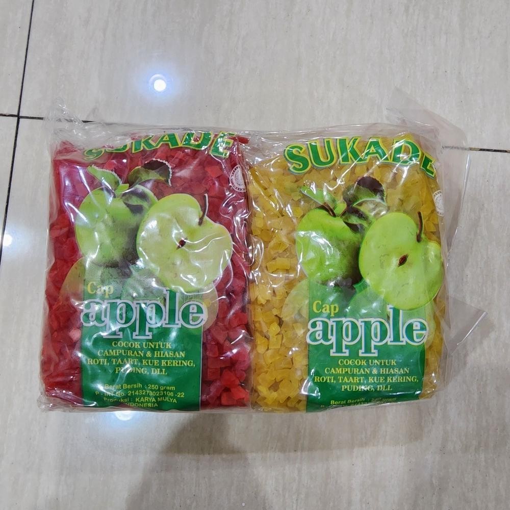 

SUKADE APPLE MIX 4 warna 1kg / Manisan Buah kering cincang 1 kg
